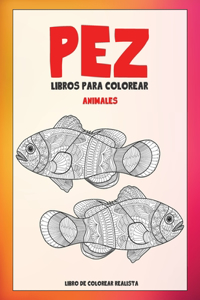 Libros para colorear - Libro de colorear realista - Animales - Pez