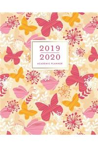 2019-2020 Academic Planner: Pink Butterflies July 2019 - June 2020 Weekly & Monthly Dated Calendar Organizer with To-Do's, Checklists, Notes and Goal Setting Pages