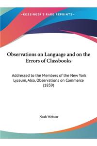 Observations on Language and on the Errors of Classbooks