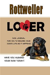 Rottweiler Lover Dog Journal