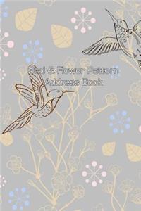 Bird & Flower Pattern Address Book