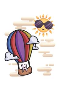 Hot Air Balloon Sky Cat Notebook