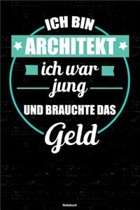 Ich bin Architekt ich war jung und brauchte das Geld Notizbuch