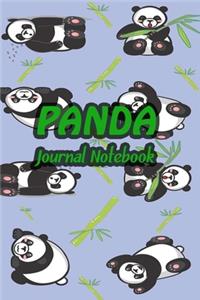 Panda Journal Notebook: Daily Journaling - Lined Paper Wide Ruled Notes Spark Your Imagination and Positive Thinking - Panda Activities Cover Print