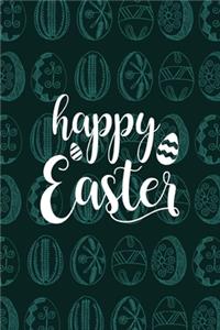 Happy Easter Notebook, Blank Write-in Journal, Dotted Lines, Wide Ruled, Medium (A5) 6 x 9 In (Olive Green)