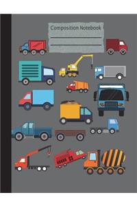 Trucks Composition Notebook - Wide Ruled