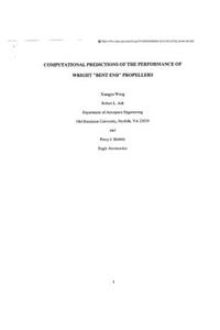 Computational Predictions of the Performance Wright 'bent End' Propellers