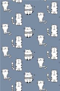Journal Notebook For Cat Lovers Sketchy Cats Pattern 10