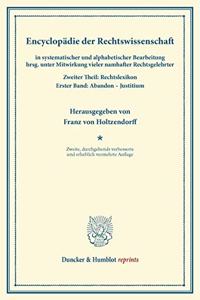 Encyclopadie Der Rechtswissenschaft