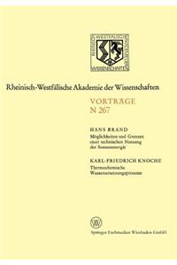 Möglichkeiten Und Grenzen Einer Technischen Nutzung Der Sonnenenergie. Thermochemische Wasserzersetzungsprozesse