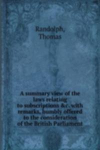 summary view of the laws relating to subscriptions .