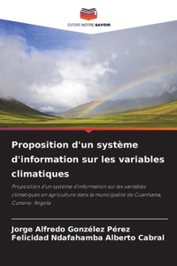 Proposition d'un système d'information sur les variables climatiques