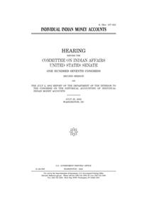 Individual Indian money accounts