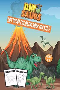 Dinosaur Dot to Dot Coloring Book for Kids Ages 4-8