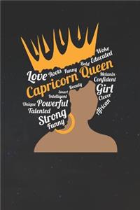 Capricorn Notebook 'Capricorn Queen' - Zodiac Diary - Horoscope Journal - Capricorn Gifts for Her