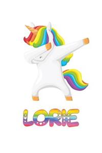 Lorie: Lorie 6x9 Journal Notebook Dabbing Unicorn Rainbow