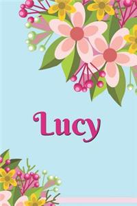 Lucy Personalized Blank Lined Journal Notebook