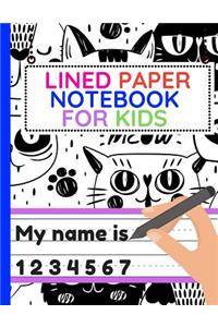 Lined Paper Notebook For Kids