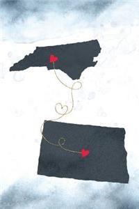 North Carolina & North Dakota: Long Distance Out of State Notebook - Blank Lines