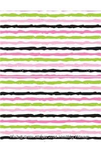 Pink & Green Stripes 2016 Monthly Planner