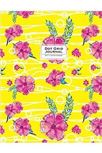 Pink & Yellow Floral Dot Grid Journal (Journals To Write In)