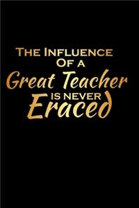 The influence of a great teacher is never erased