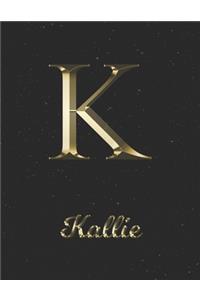 Kallie: 1 Year Daily Planner (12 Months) - Yellow Gold Effect Letter K Initial First Name - 2020 - 2021 - 365 Pages for Planning - January 20 - December 20 