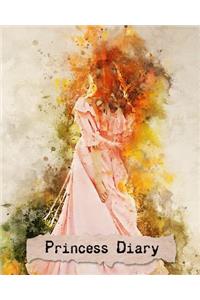 Princess Diary: 110 Lined Journal Pages / Notebook / Diary / 8x10/Pink Ball Gown