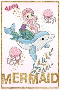 Alma Mermaid: Wide Ruled Composition Book Diary Lined Journal