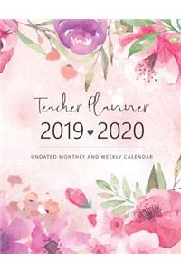 2019 - 2020 Teacher Planner Undated Monthly and Weekly Calendar