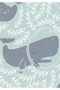 Whale Journal: Blue Whale Journal in Cute Underwater Design