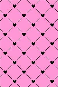 Bullet Journal Notebook Black Quilted Hearts Pattern 3