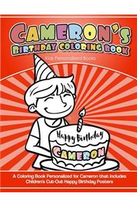 Cameron's Birthday Coloring Book Kids Personalized Books