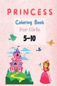 Princess Coloring Book For Girls 5-10