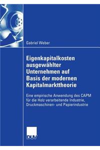 Eigenkapitalkosten Ausgewählter Unternehmen Auf Basis Der Modernen Kapitalmarkttheorie
