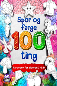 Spor og farge 100 ting, Fargebok for alderen 3-6 år, blyantkontrollarbeidsbøker for førskolebarn