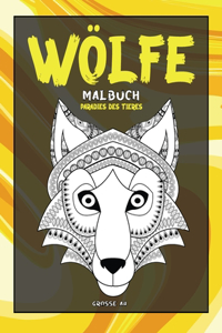 Malbuch - Grosse A4 - Paradies des Tieres - Wölfe