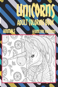 Adult Coloring Book Geometric Patterns - Animals - Unicorns