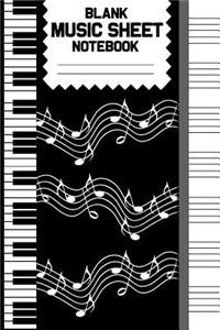 Blank music sheet notebook