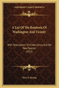 A List Of The Rotatoria Of Washington And Vicinity