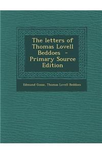 The Letters of Thomas Lovell Beddoes