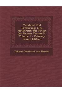 Verstand Und Erfahrung