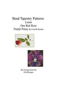 Bead Tapestry Patterns loom One Red Rose Purple Pansy by Carole Keene