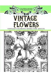 Coloring Books for Grownups Vintage Flowers