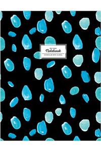 Dot Grid Notebook - Watercolor Spots Journal: Blue Black Softcover, Large (Watercolor Notebook)