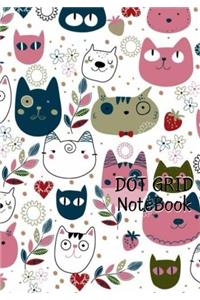 Dot Grid Notebook Drawing Cat