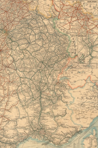 France Vintage Map Field Journal Notebook, 50 pages/25 sheets, 4x6