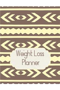 Weight Loss Planner: 90 day Health and Fitness Journal, brown & yellow pattern cover