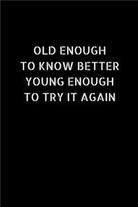 Old Enough To Know Better Young Enough To Try It Again