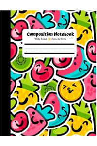 Composition Notebook, Wide Ruled, Draw and Write